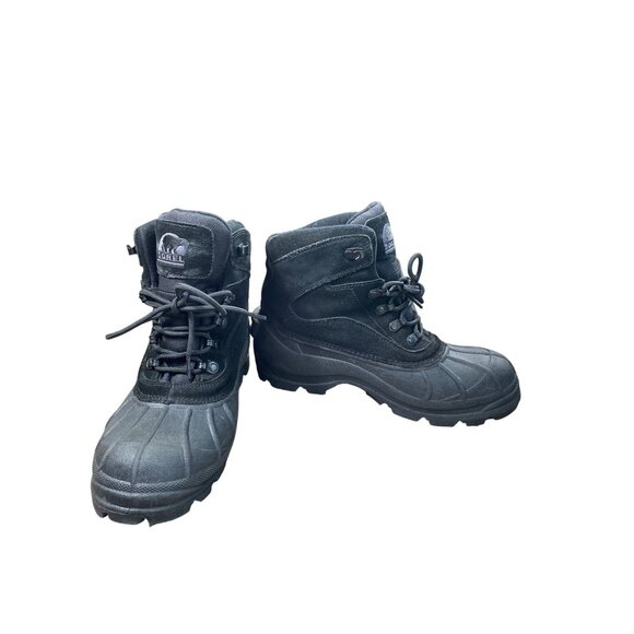 Sorel Mens Cold Mountain insulated Black Suede Rubber Boots Size 9.5 SKU 8730 - Picture 1 of 16